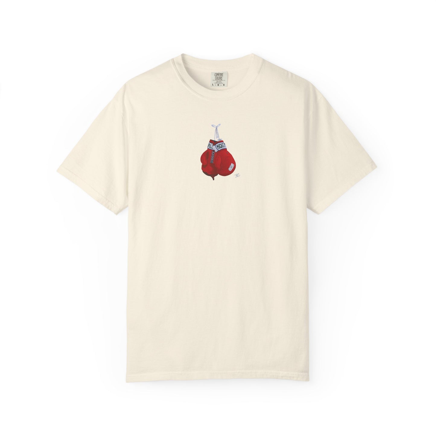 All Mighty Champion Tee — Vintage Boxing Gloves Graphic T-Shirt