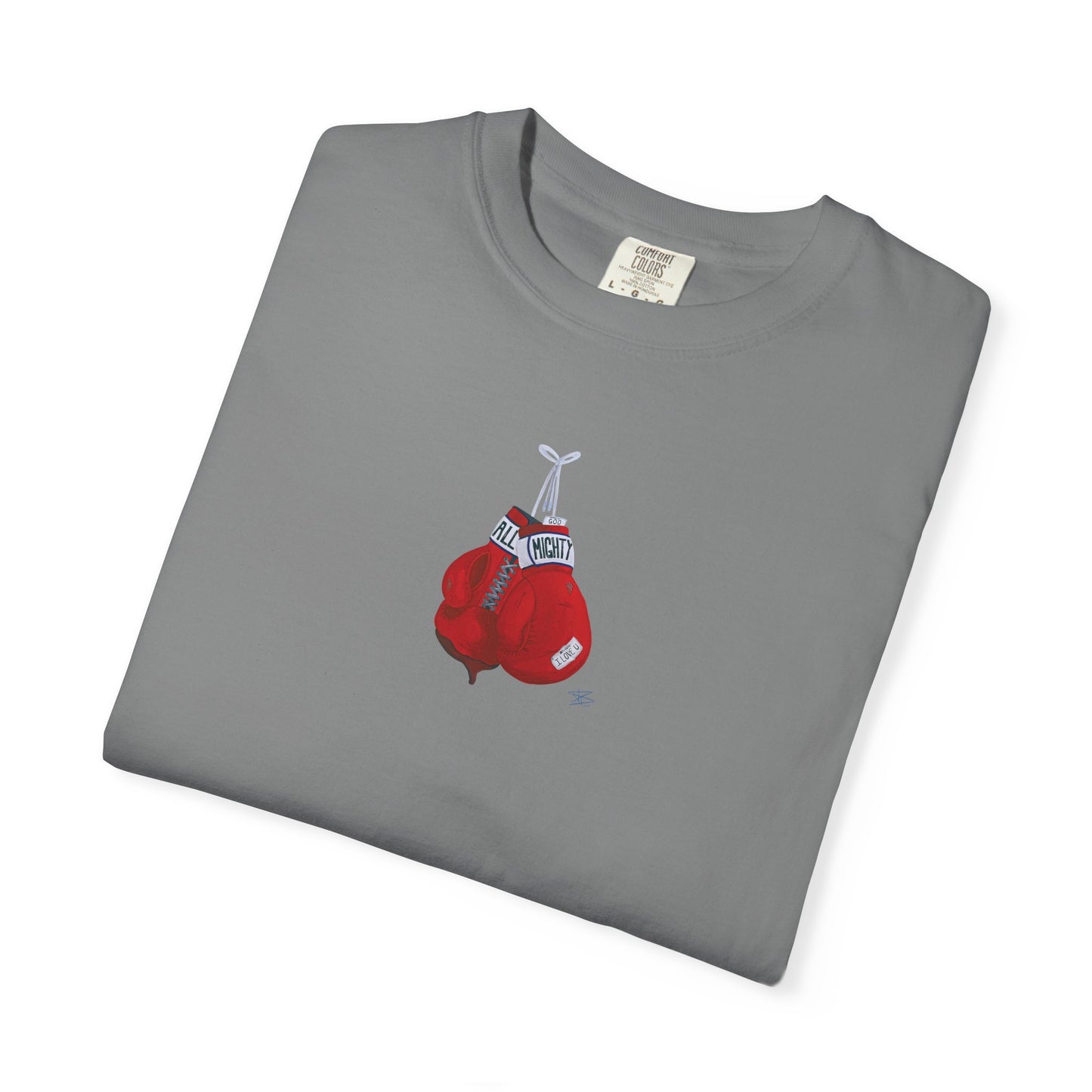 All Mighty Champion Tee — Vintage Boxing Gloves Graphic T-Shirt