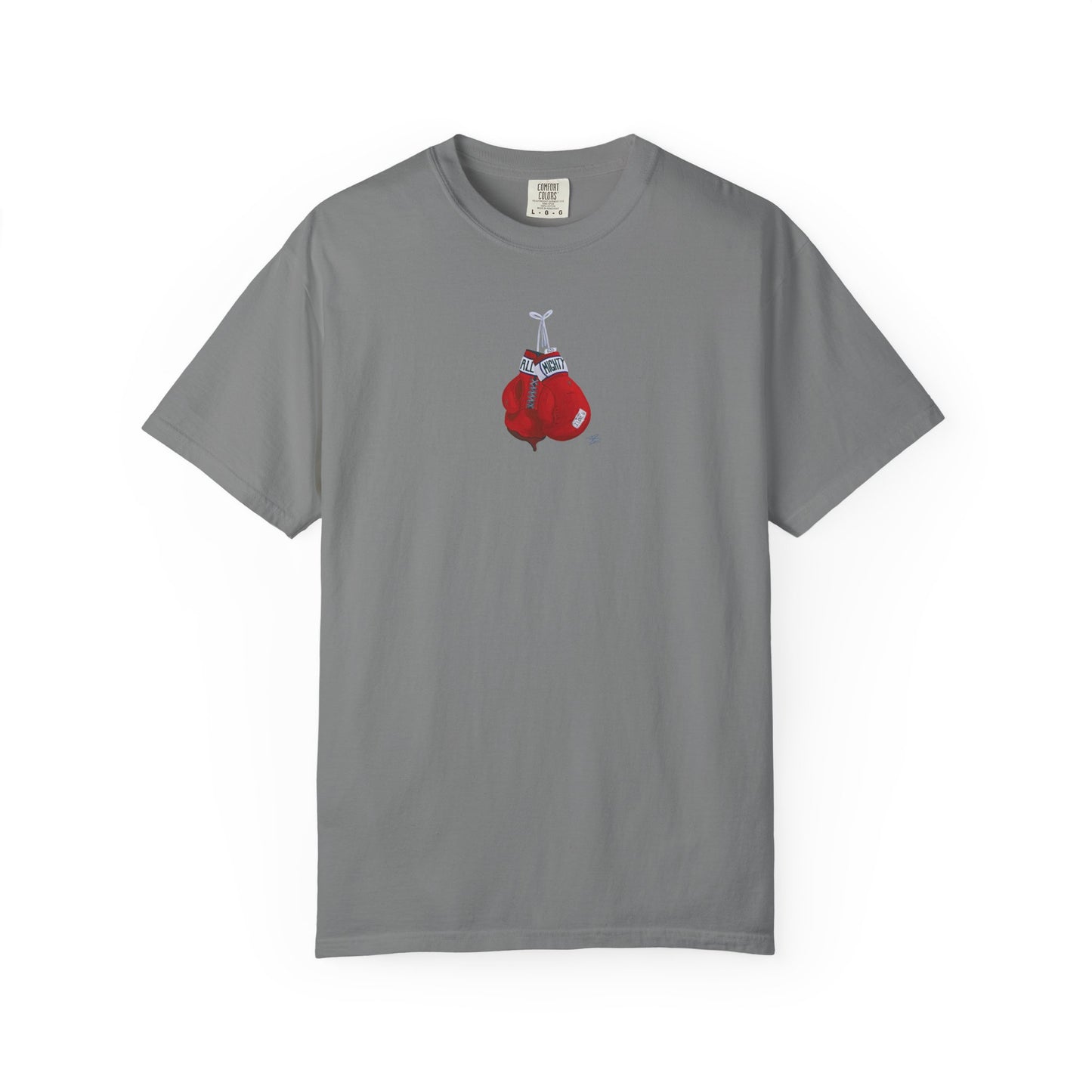 All Mighty Champion Tee — Vintage Boxing Gloves Graphic T-Shirt
