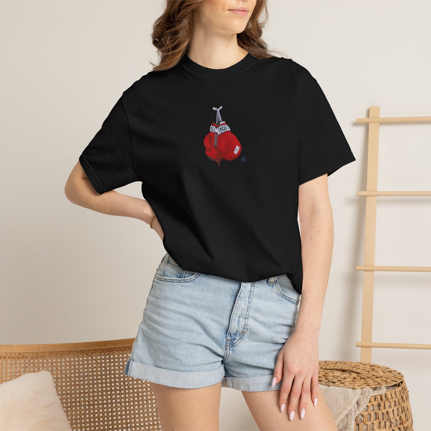 All Mighty Champion Tee — Vintage Boxing Gloves Graphic T-Shirt