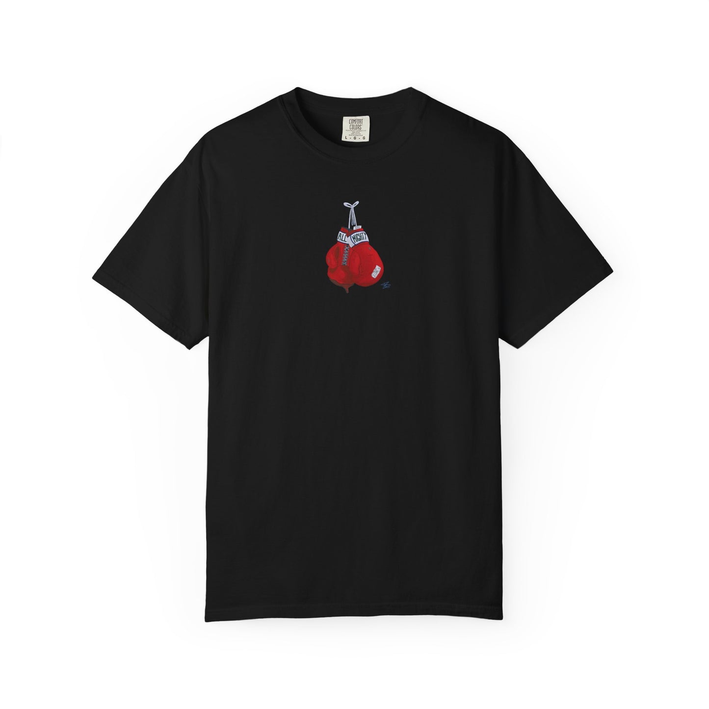 All Mighty Champion Tee — Vintage Boxing Gloves Graphic T-Shirt